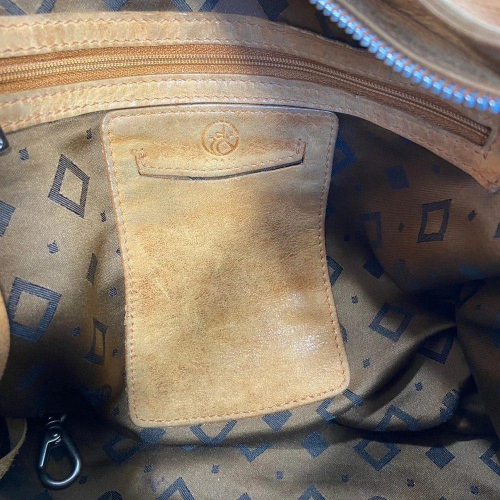 ADAX Copenhagen Camel Tan Brown Woven Braided Large Bag‎